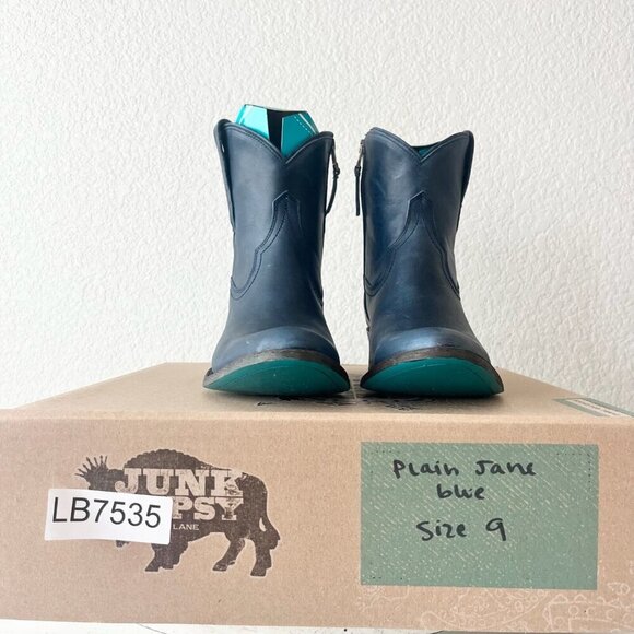 Lane Boots PLAIN JANE Womens Cowboy Bootie 9 Blue Western Cowgirl Ankle Boots - Picture 10 of 11